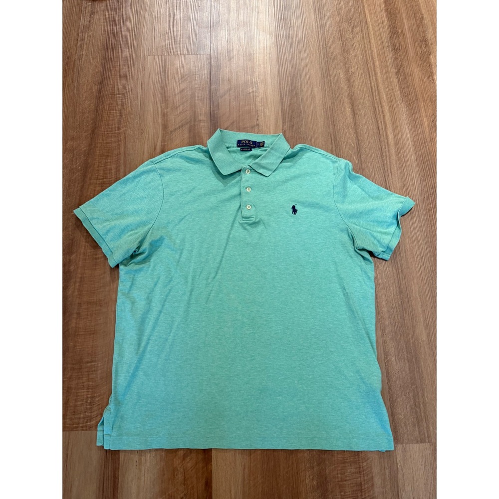 Polo Ralph Lauren Polo Shirt Mens Large Green Classic Fit Short Sleeve Cotton